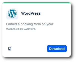WordPress card with Download button in Integrations