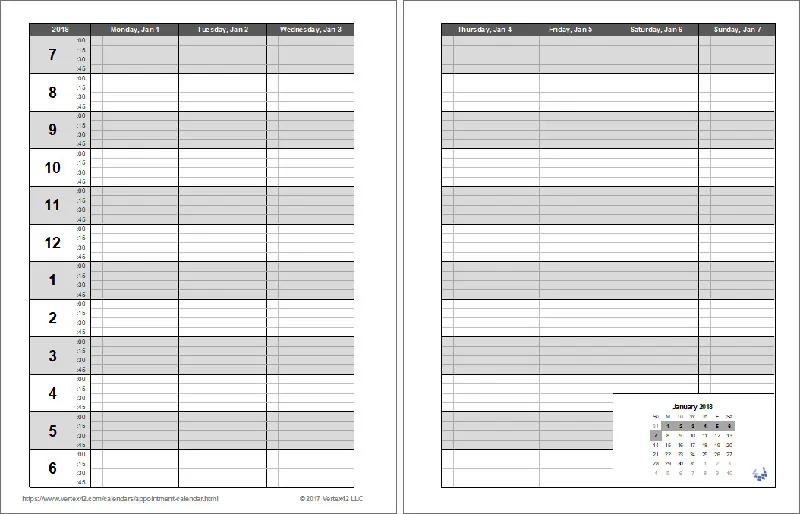 Printable Appointment Book - appointment calendar template